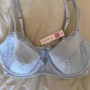 Adore Me Blue Lace Bra with Underwire Support